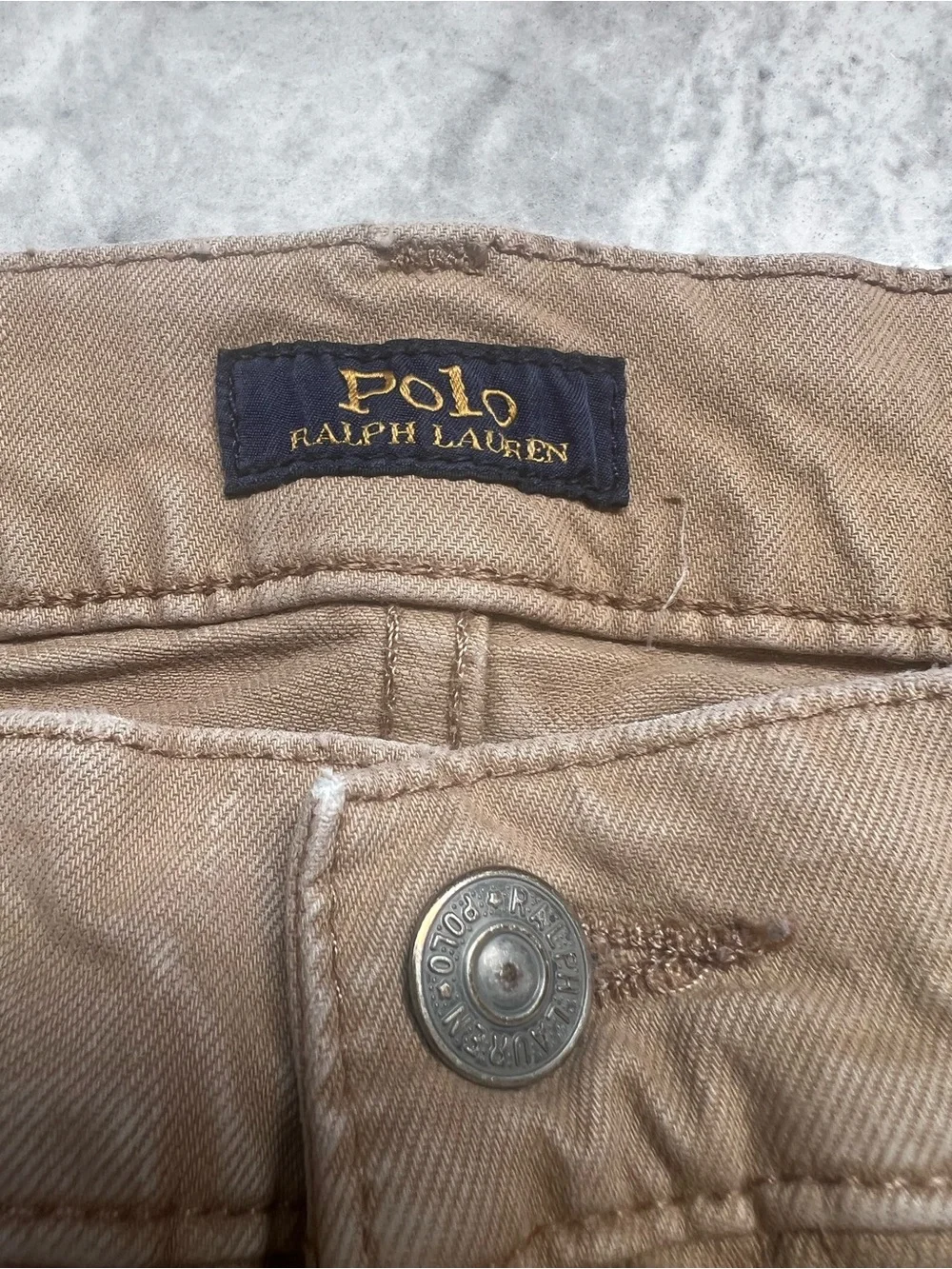 Polo Ralph Lauren Men's Chino Pants 34x32 Tan Khaki Slim Straight Logo Casual